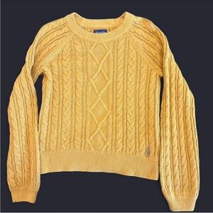Abercrombie & Fitch Mustard Cable Knit Sweater